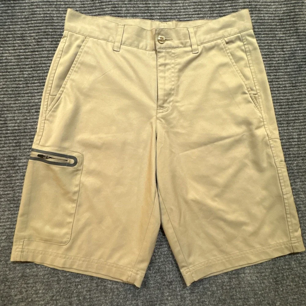 Fila Sport Golf Shorts Men's 30 Khaki Tan Cargo Zipper Pocket